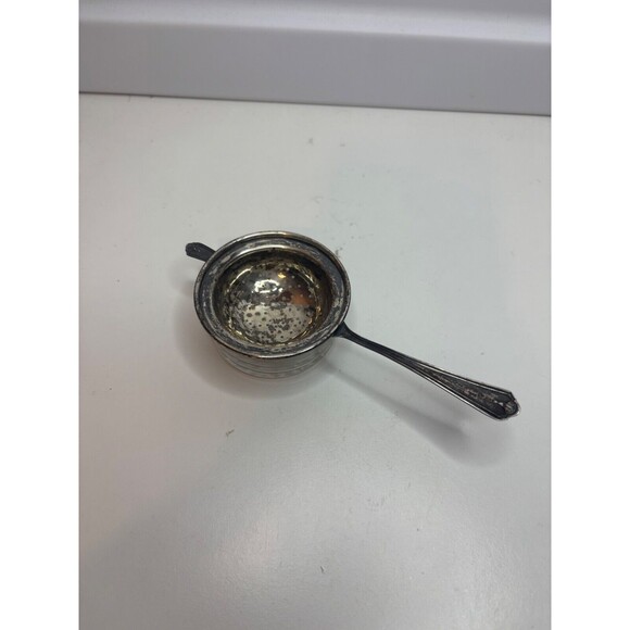 Hallmarked Watson Sterling Silver Tea Strainer WITH Drip Tray - Picture 2 of 12
